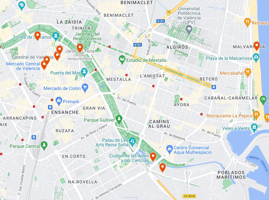 Mapa esquemàtic de València